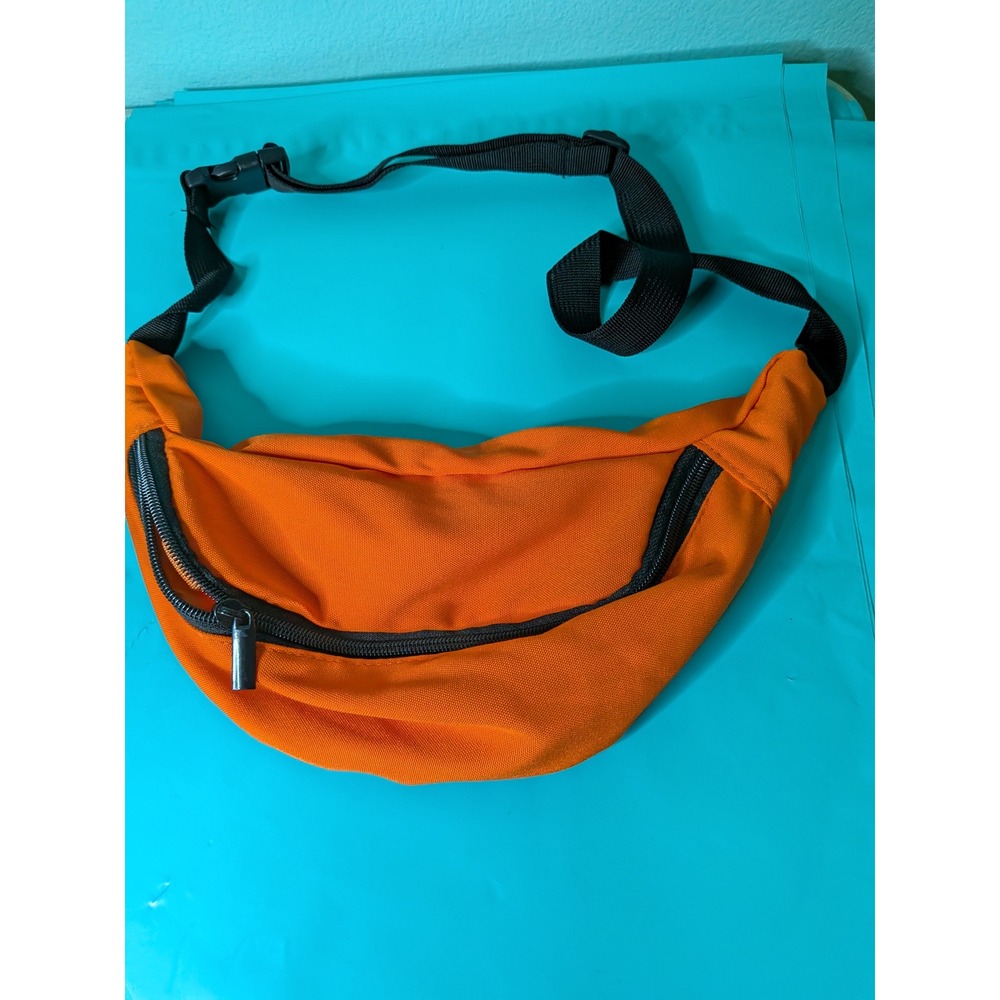 Bright Orange Canvas Fanny Pack Adjustable Waist Bag Crossbody Hip Pack Solid